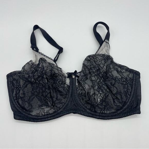 Wacoal Black and White Lace Unlined Bra - Picture 1 of 9